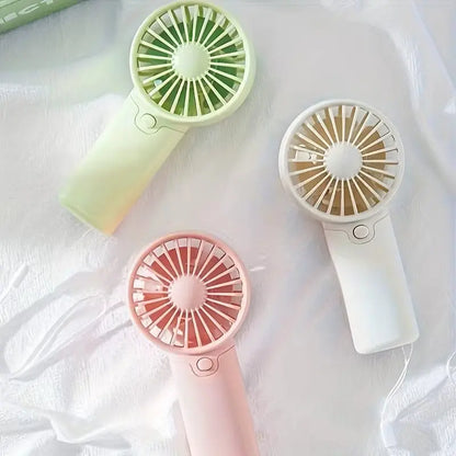 Mini Portable Fan Lightweight Handheld Fan AA Battery Operated Cooling Fan for Office Outdoor Travel Camping
