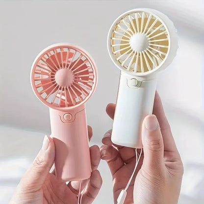 Mini Portable Fan Lightweight Handheld Fan AA Battery Operated Cooling Fan for Office Outdoor Travel Camping