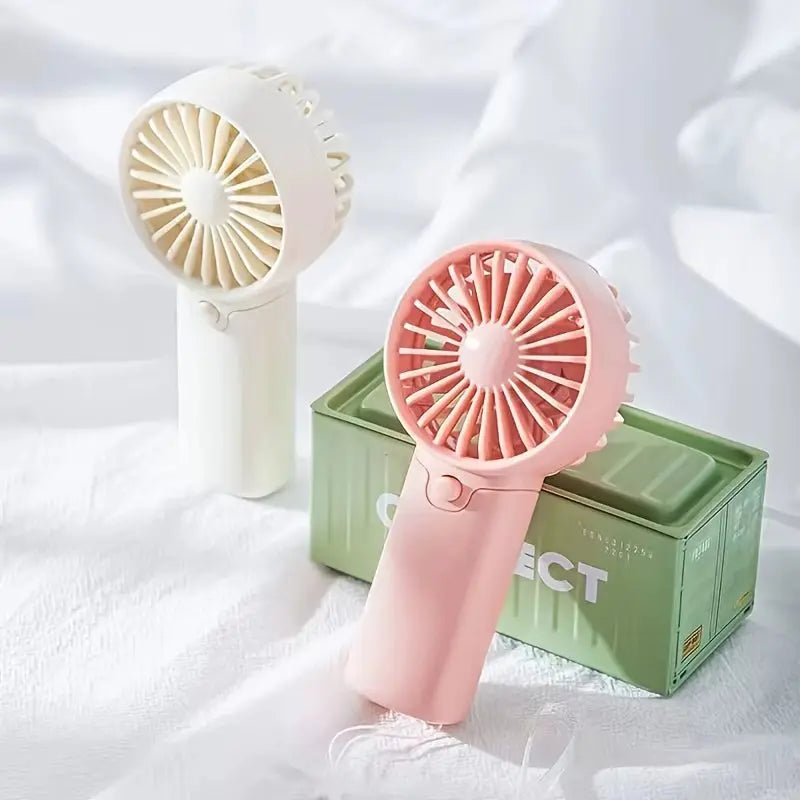 Mini Portable Fan Lightweight Handheld Fan AA Battery Operated Cooling Fan for Office Outdoor Travel Camping